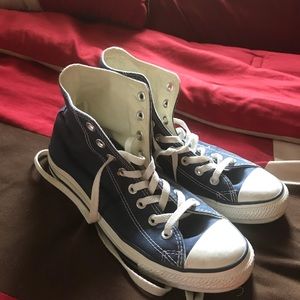 Blue high top converse size 8/10